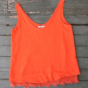 Naked Zebra Bright Orange Crepe Top